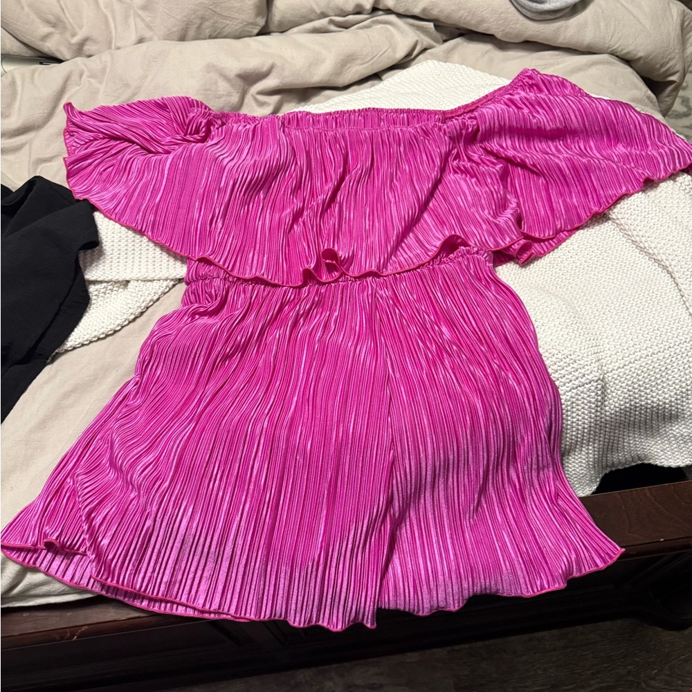 SHEIN Pink Off-Shoulder Romper